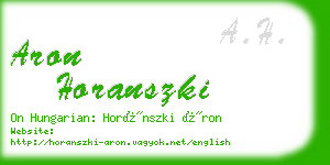 aron horanszki business card